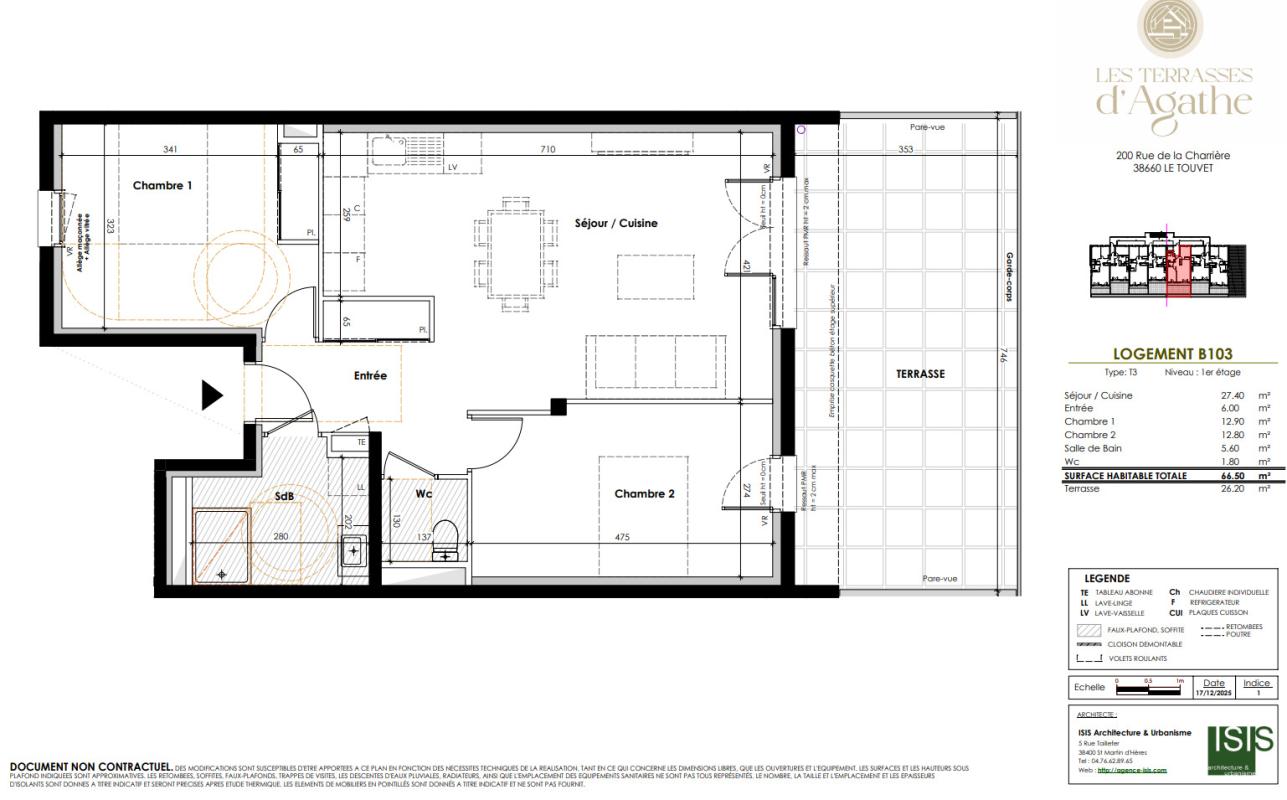 Photo d'un Appartement en vente à LE TOUVET (38660)